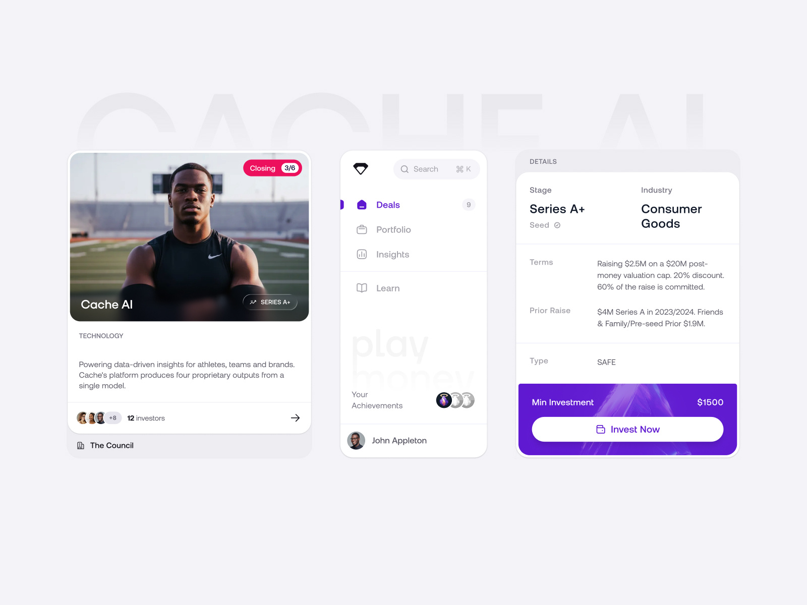 PlayMoney WIP ai artifical intelligence card dashboard diamond glass invesment liquid glass profile sidebar