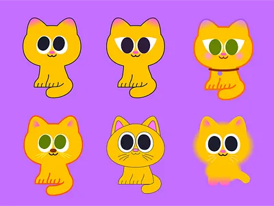 Cat WIP cartoon cat character character design illustration mishax stickers vector