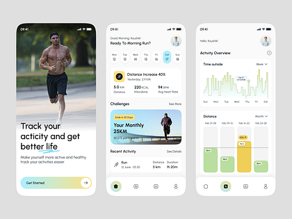 RunTrack – Fitness Activity Mobile App UI
