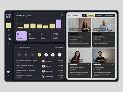 Corporate Learning Management System Web UI Design admin template corporate training dashboard ui e learning web design edtech education platform educational technology learning dashboard lms design online course progress tracker saas platform user interface video player ui web design website design