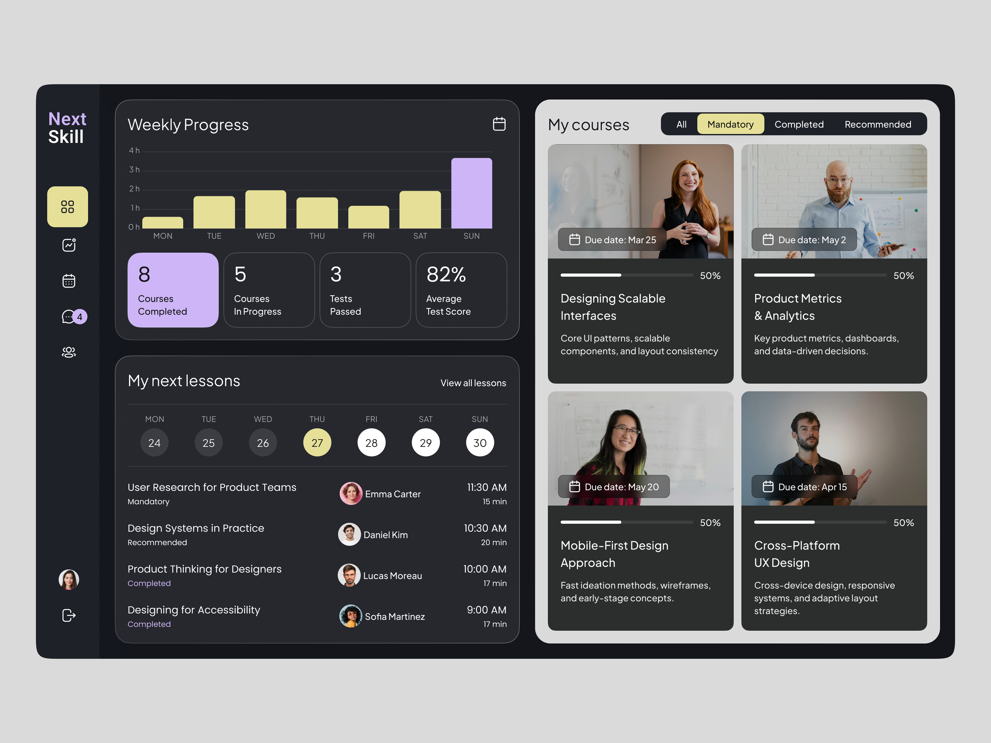 Corporate Learning Management System Web UI Design