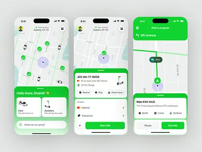 Rooda- Ride Sharing App UI app design app ui app ui concept best app designer bike rental car rental design design agency map mobile mobile app mobile interface mobile ui product ride app ride booking ride sharing app sassdesign transportation management uber app