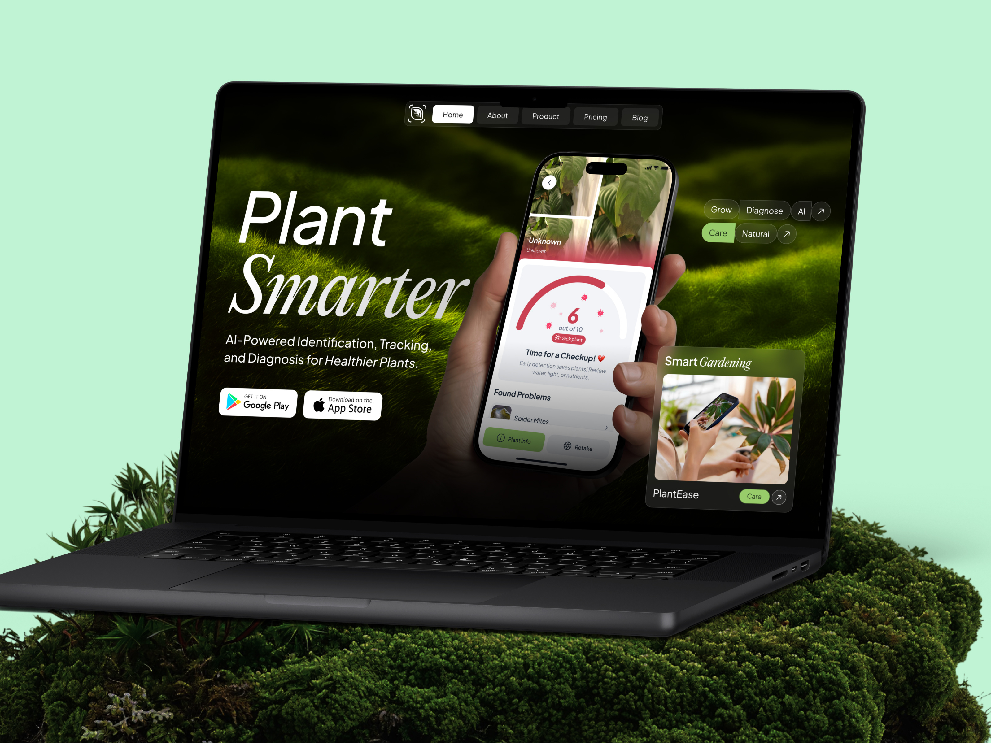 Example of AI Website - Plant Care Landing Page