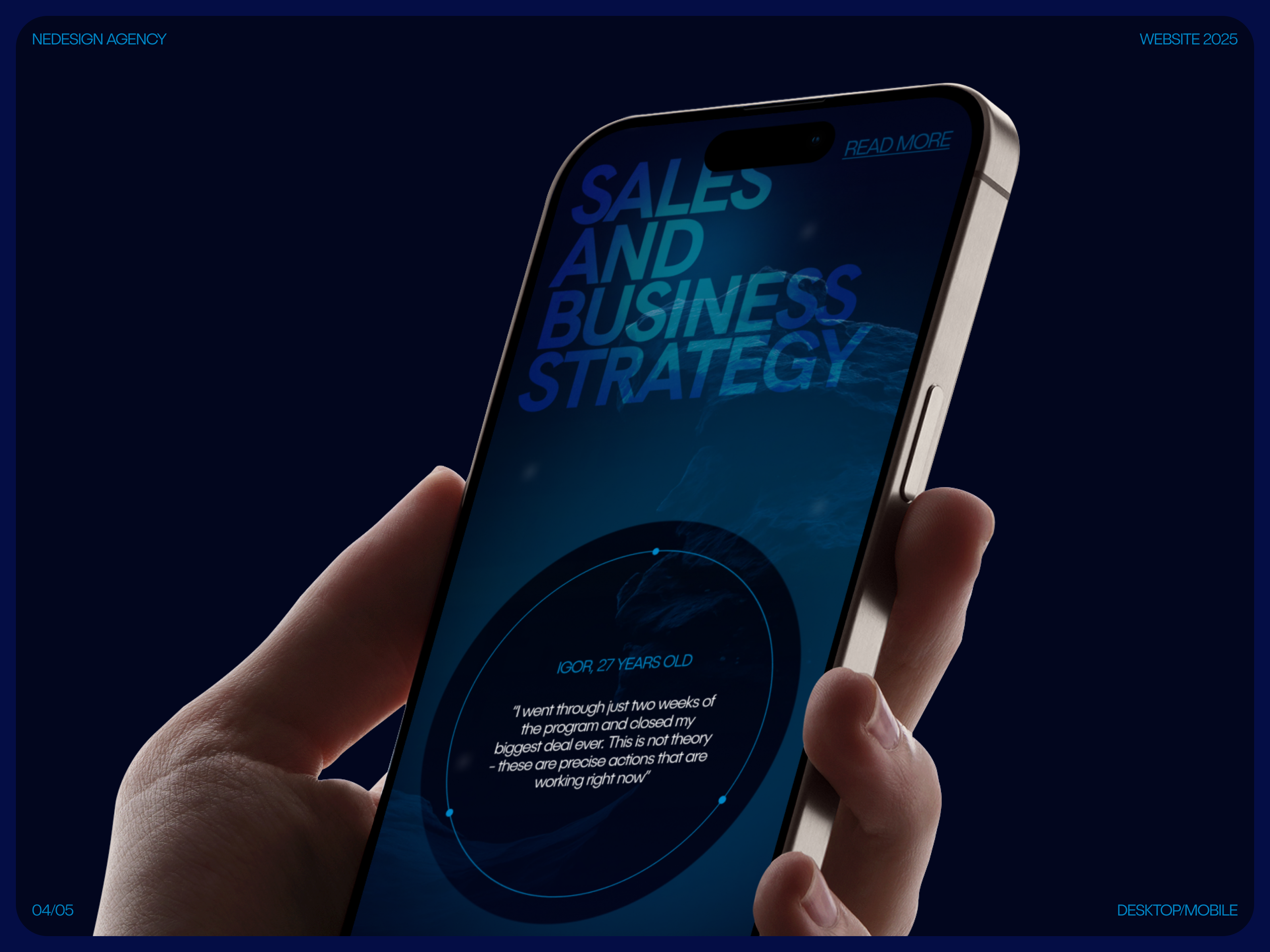 Mobile Website Design for Oriana VO2 — Sales & Business Strategy 3d animation motion graphics ui