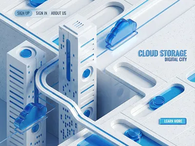 3D Cloud Storage 3d 3d art 3d city 3d cloud 3d design 3d digital 3d icon 3d illustration 3d storage art branding design icon illustration ui