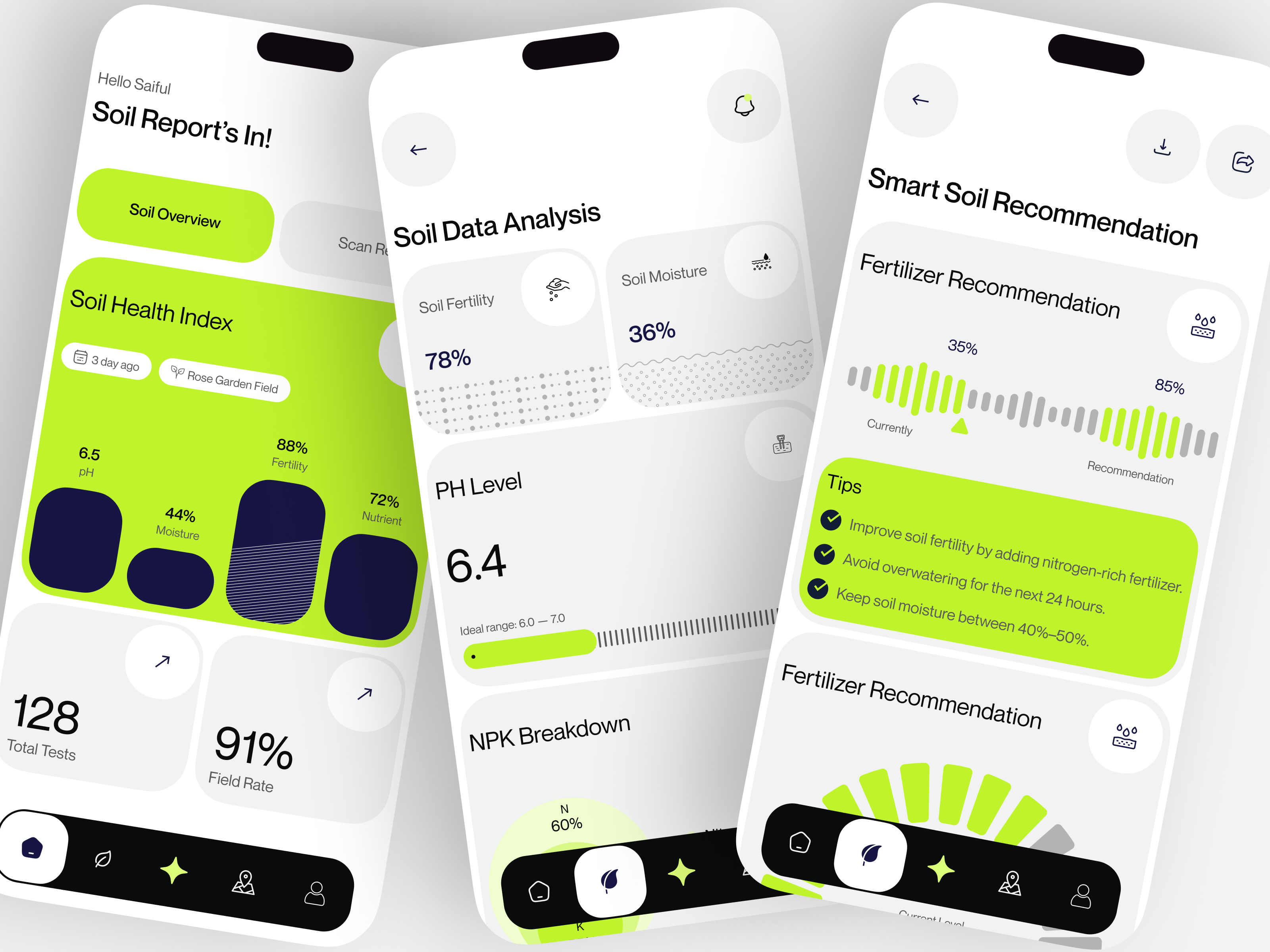 Smart Soil Analysis & Farming Dashboard App agriculture monitoring ai crop insights ai farming ai soil testing crop soil data farm analytics farm report field monitoring land health smart soil soil analysis soil dashboard soil health soil monitoring soil testing