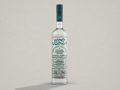 Vand Vodka Label bottle branding handmade label organic sustainable typography vodka water