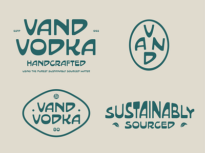Vand Vodka Mark Library alcohol badge handmade logo organic retro sustainable typography vodka