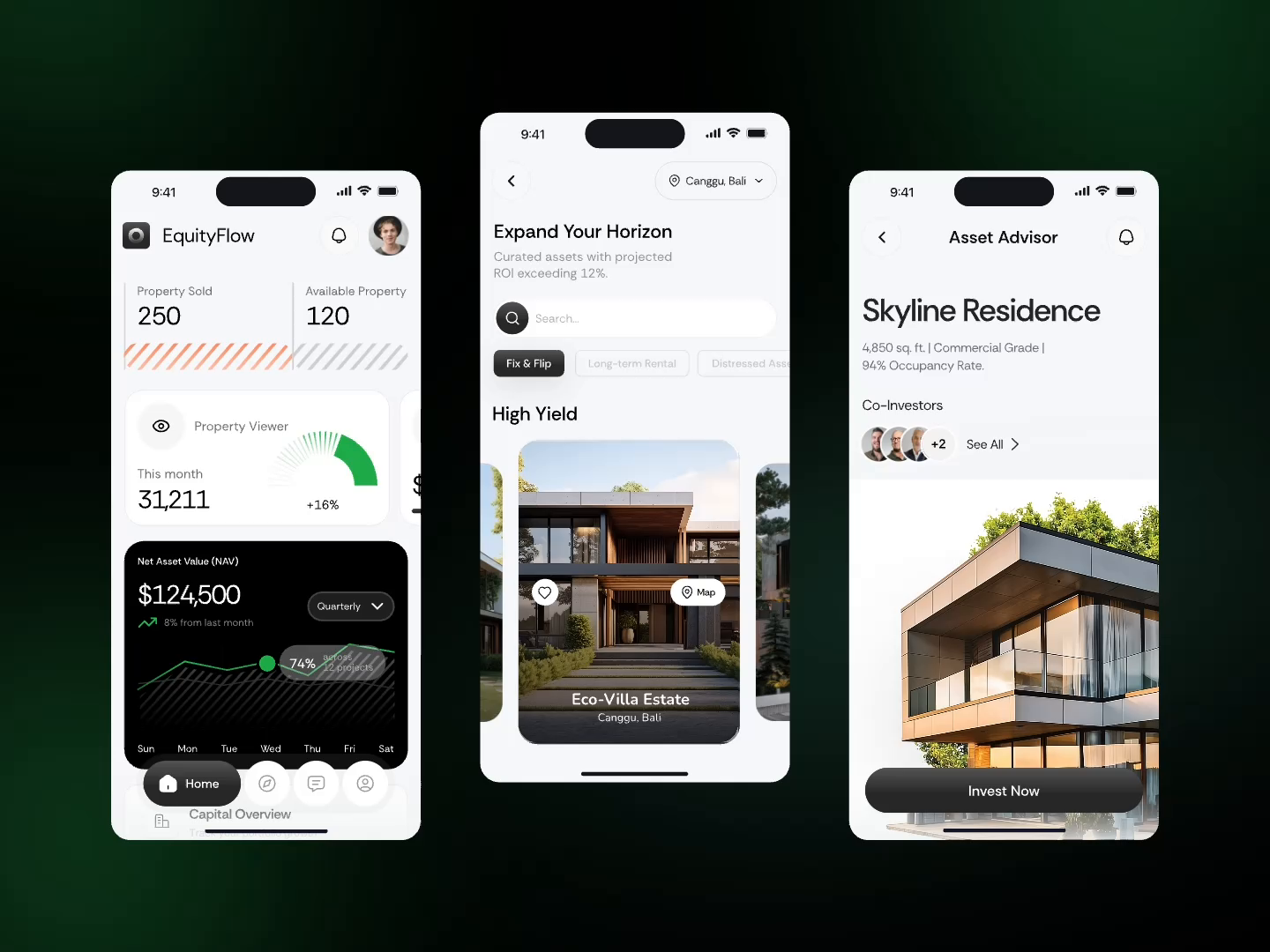 Example of Mobile App Concept | 3 Screens