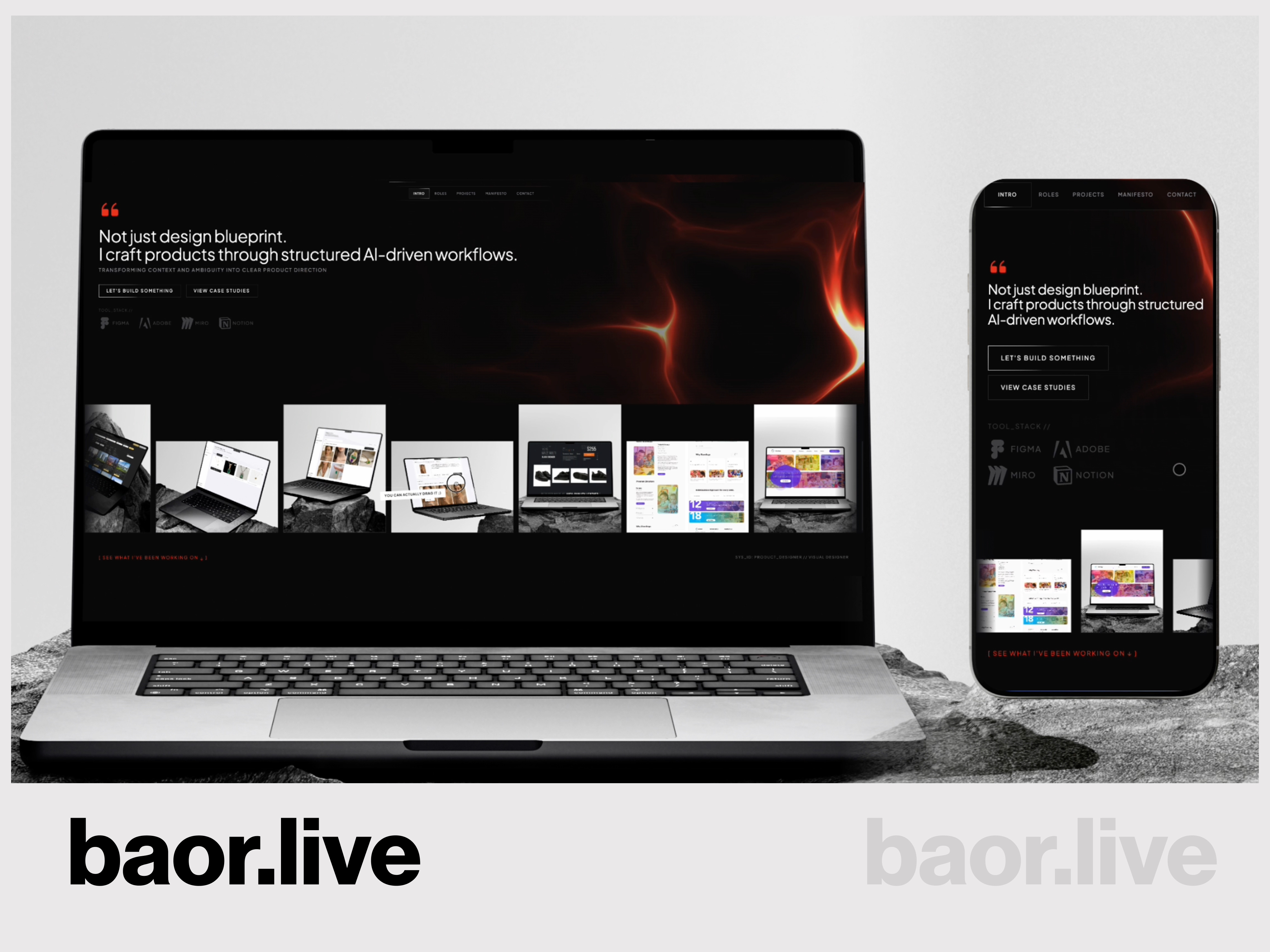 My Personal Site baor.live branding dark landind portfolio projduct ui ux web