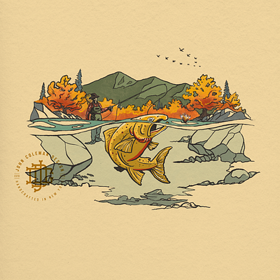 Fall Fishing Illustration animation design fishing graphic design illustration outdoor procreate