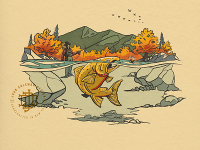 Fall Fishing Illustration animation design fishing graphic design illustration outdoor procreate