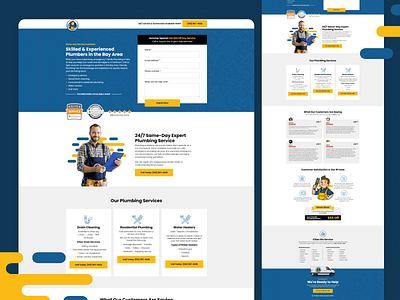 Landing Page Design // Friendly Plumbing branding design graphic design ui ux web design