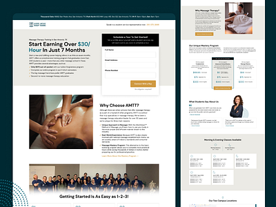 Landing Page // Academy for Massage branding design graphic design ui ux web design
