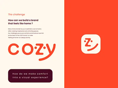 cozy wordmark and icon brand guide branding cozy furniture furniture branding furniture logo happy home house house logo joy logo smile smile logo warm warmth