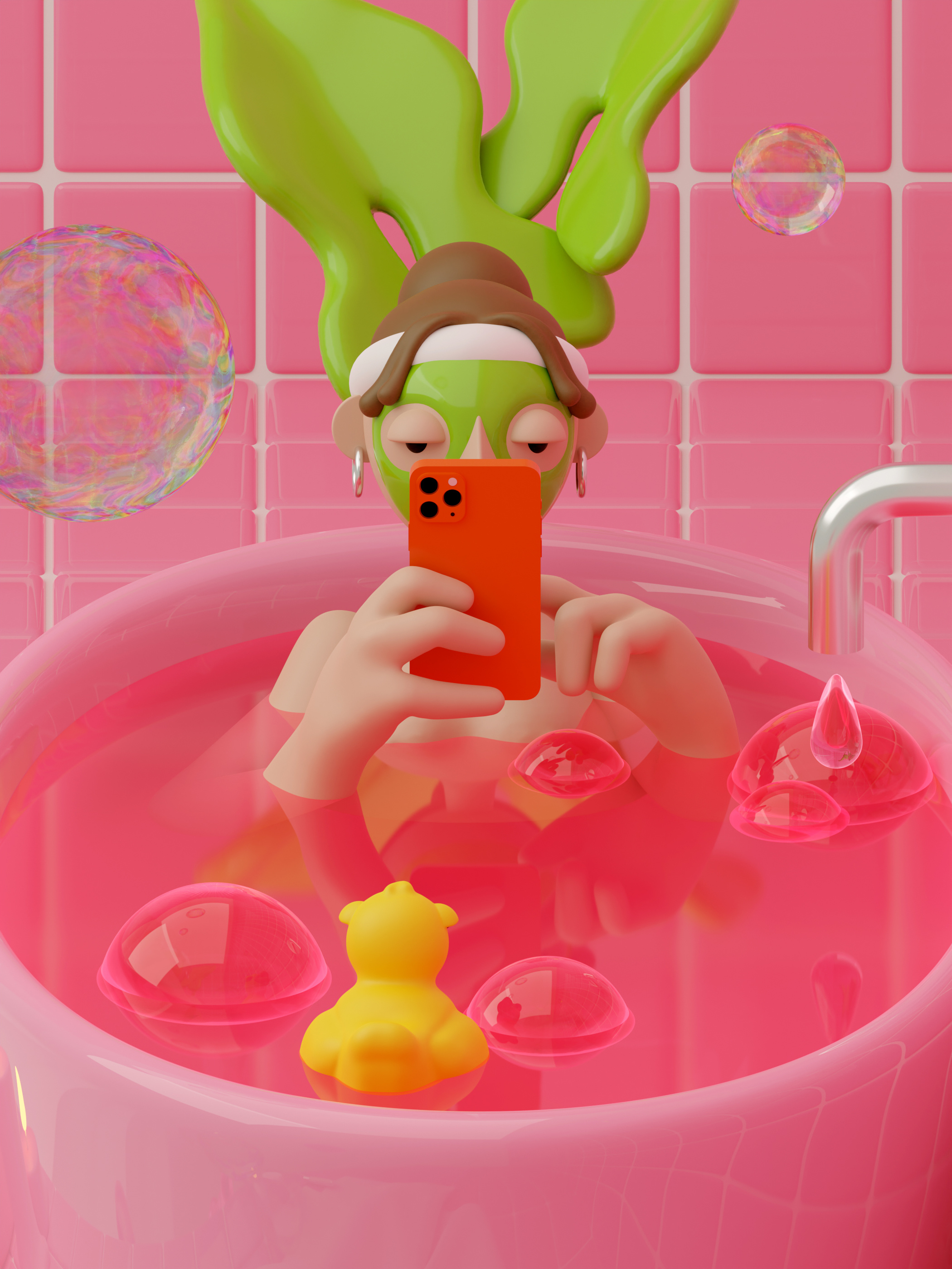 Relax & Release: A Self-Love Feast 3d 3d art 3d artist 3d modeling blender blender 3d blender3dart nomadsculpt spa valentinesday