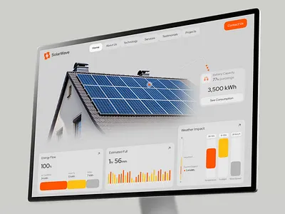 Solar Panel Monitoring Dashboard UI - Smart Energy Analytics analytics dashboard dashboard design dashboard ui eco app energy dashboard energy monitoring green energy iot dashboard minimal ui saas dashboard smart home solar dashboard solar panel sustainability