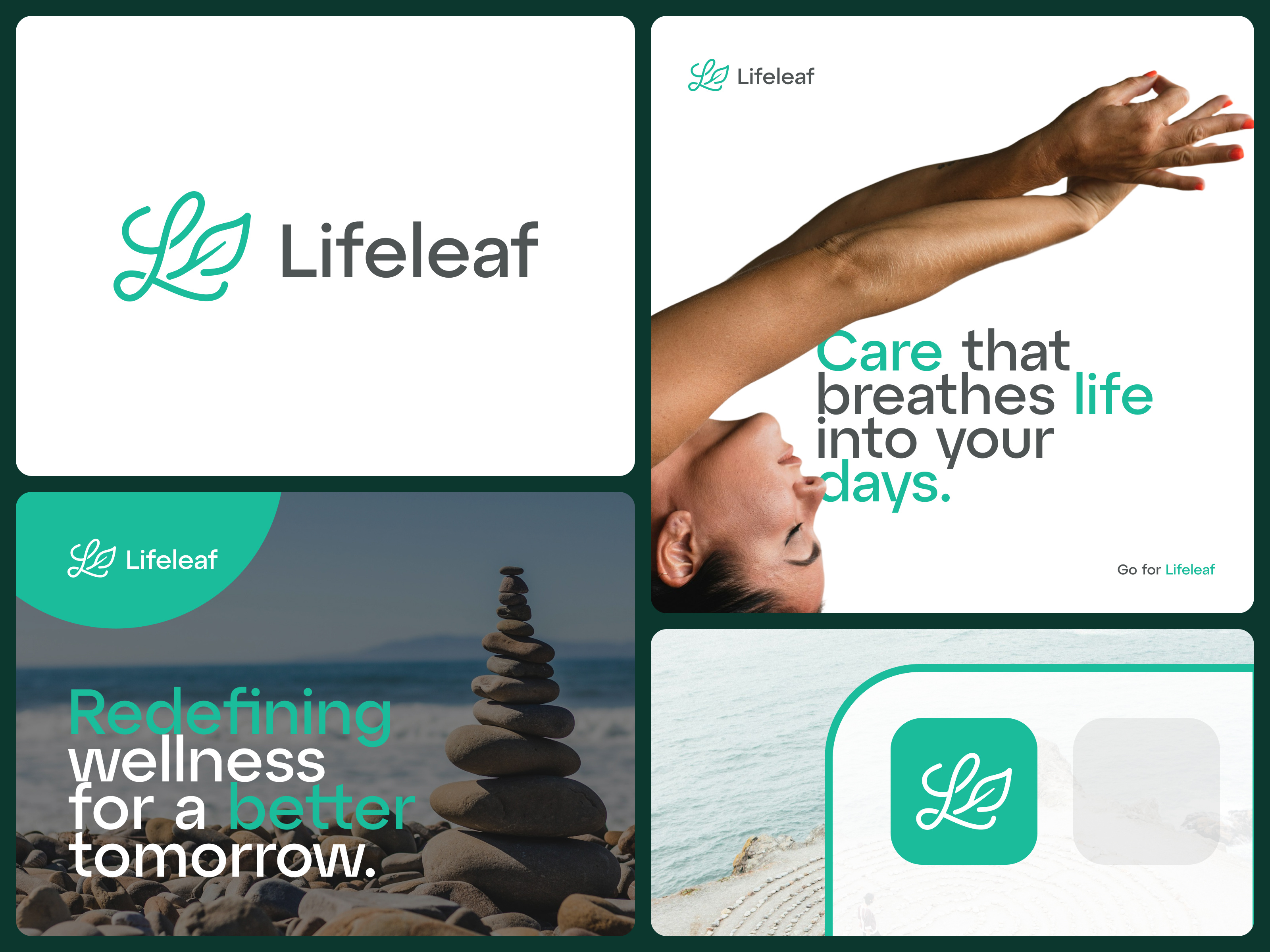 Lifeleaf Healthcare Logo & Branding brand design brandidentity branding green growth healing healthcare l letter leaf logo logo mark medical minimal modern organic spa business symbol wellness