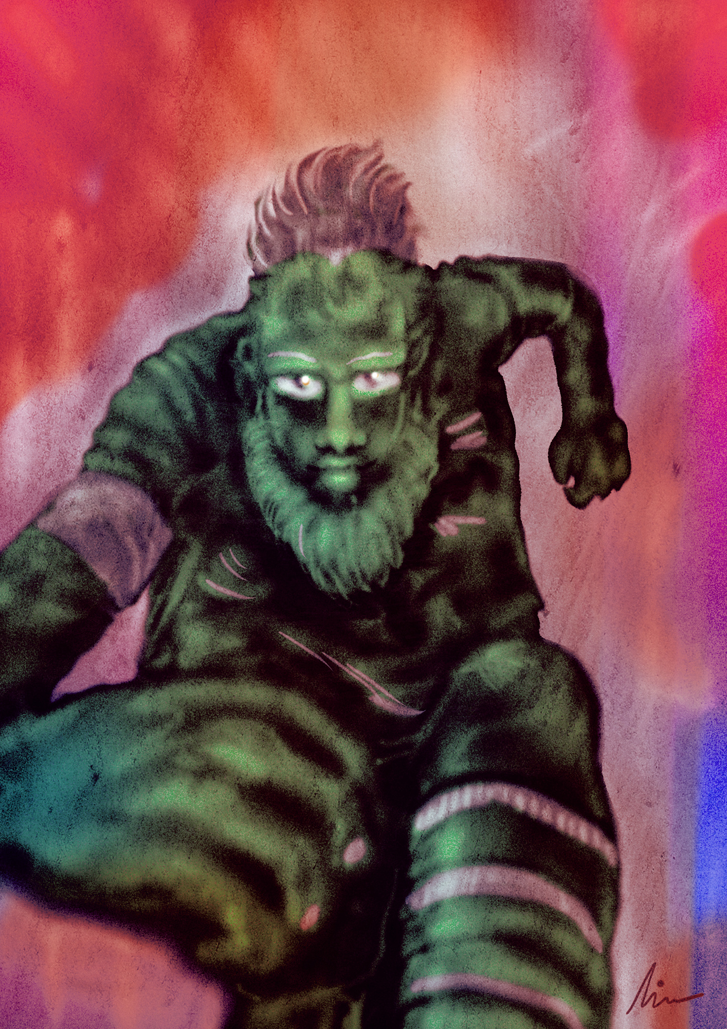 "beard runner" airbrush art branding character color pencil comic design draw dream fantasy illustration portrait poster tee shirt vintage water ink