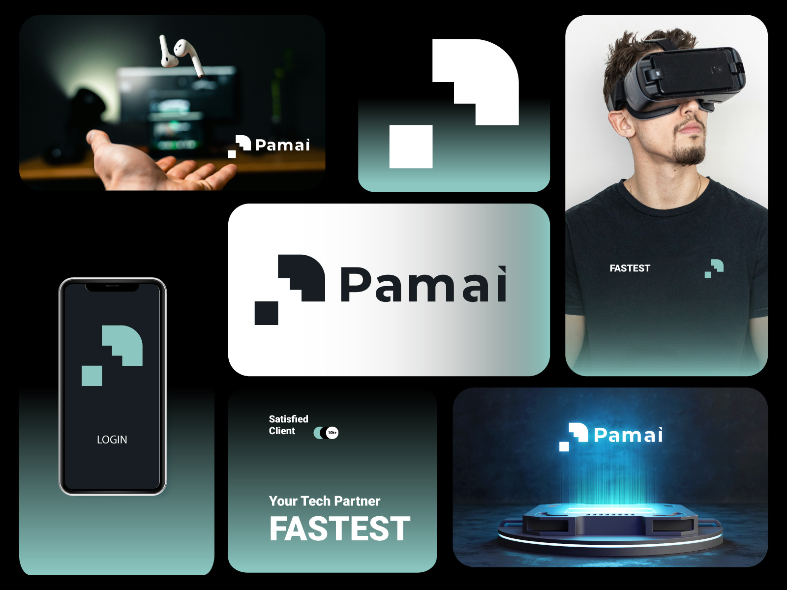 Example of AI, tech, SaaS products Logo and Branding Design