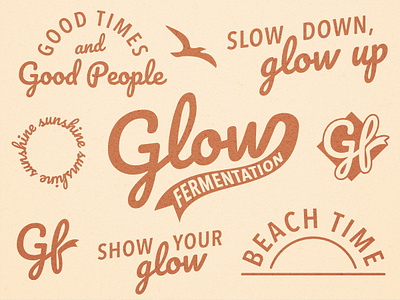 Glow Fermentation beer branding classic illustration logo logodesign slogan typography vector