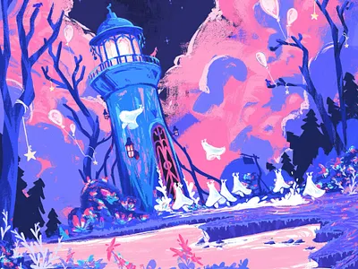 The Lighthouse Ceremony animation anime book cover colorful concept art digital drawing graphic design illustrated illustration landscape modern movie poster scenery travel video game