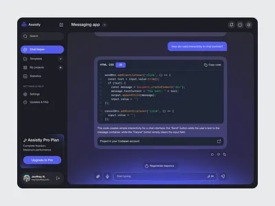 Customer Support AI Chatbot Interface Web Design ai chatbot ui customer support enterprise software interface design modern ui ui design ui ux ui ux design web ui website design