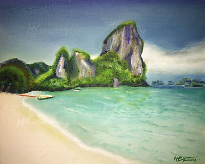 Paradise acrylic painting phuket thailand