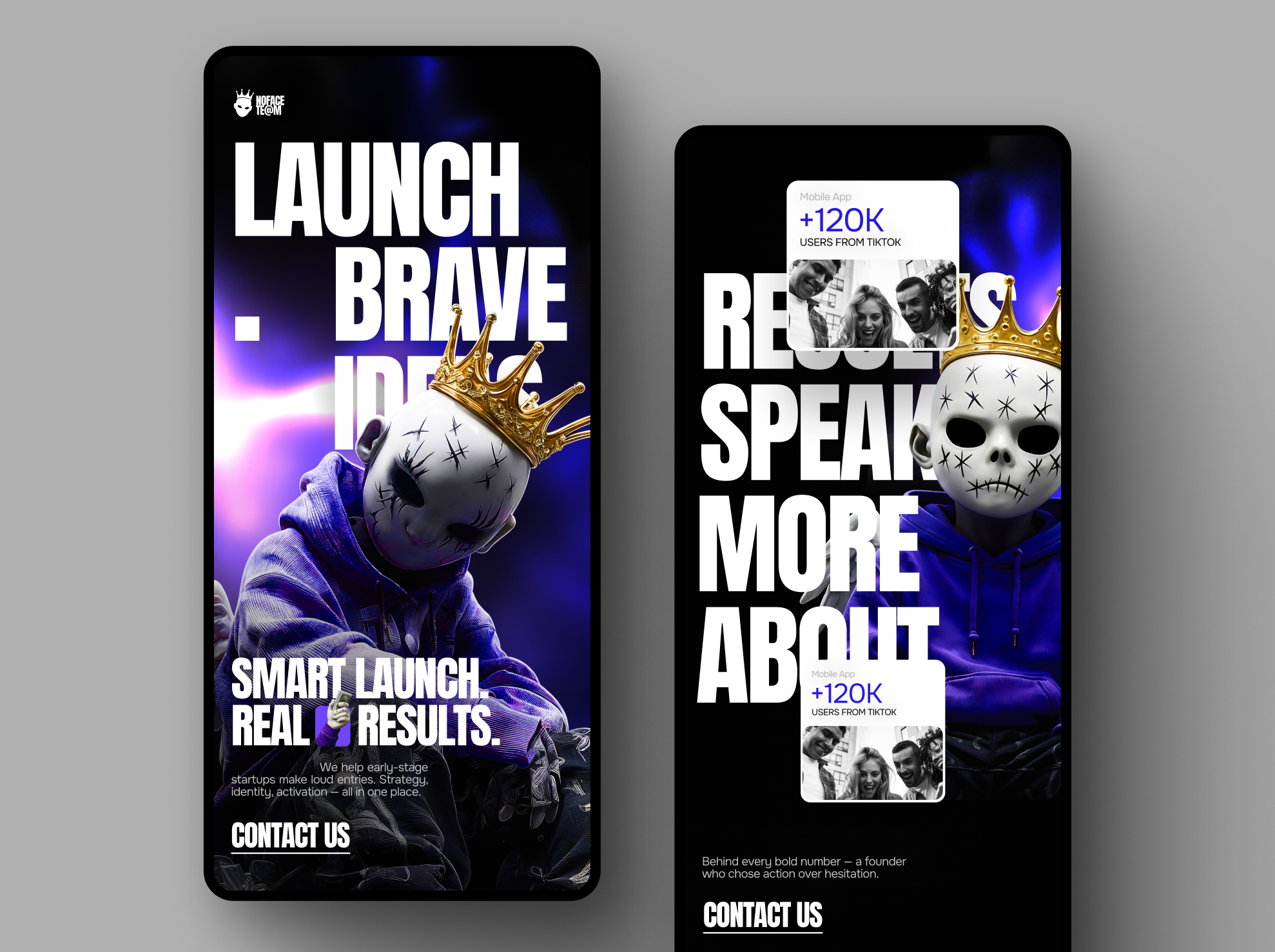 NOFACETE@M | website agency bold creativedesign crypto landing mobile nft poster smm typography ui uidesign webdesign