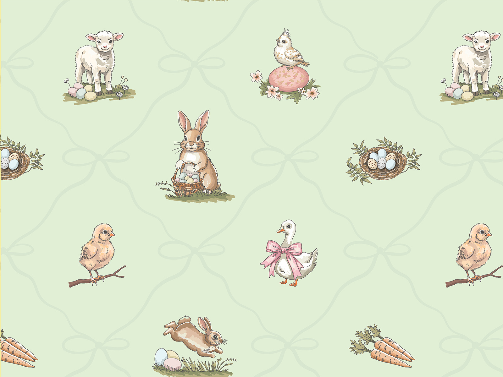 Easter Morning Meadow — Illustration & Pattern System