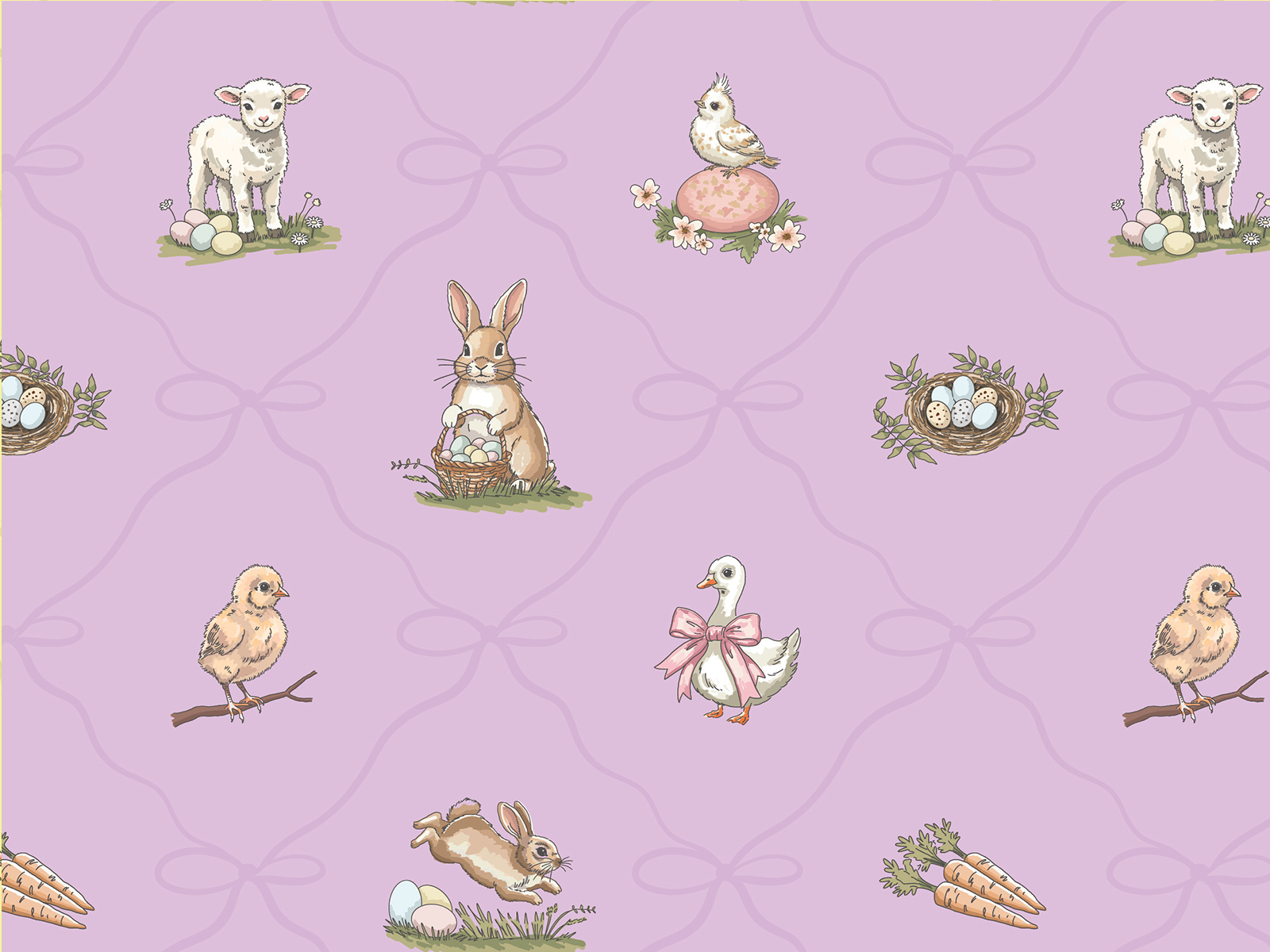 Easter Morning Meadow — Illustration & Pattern System