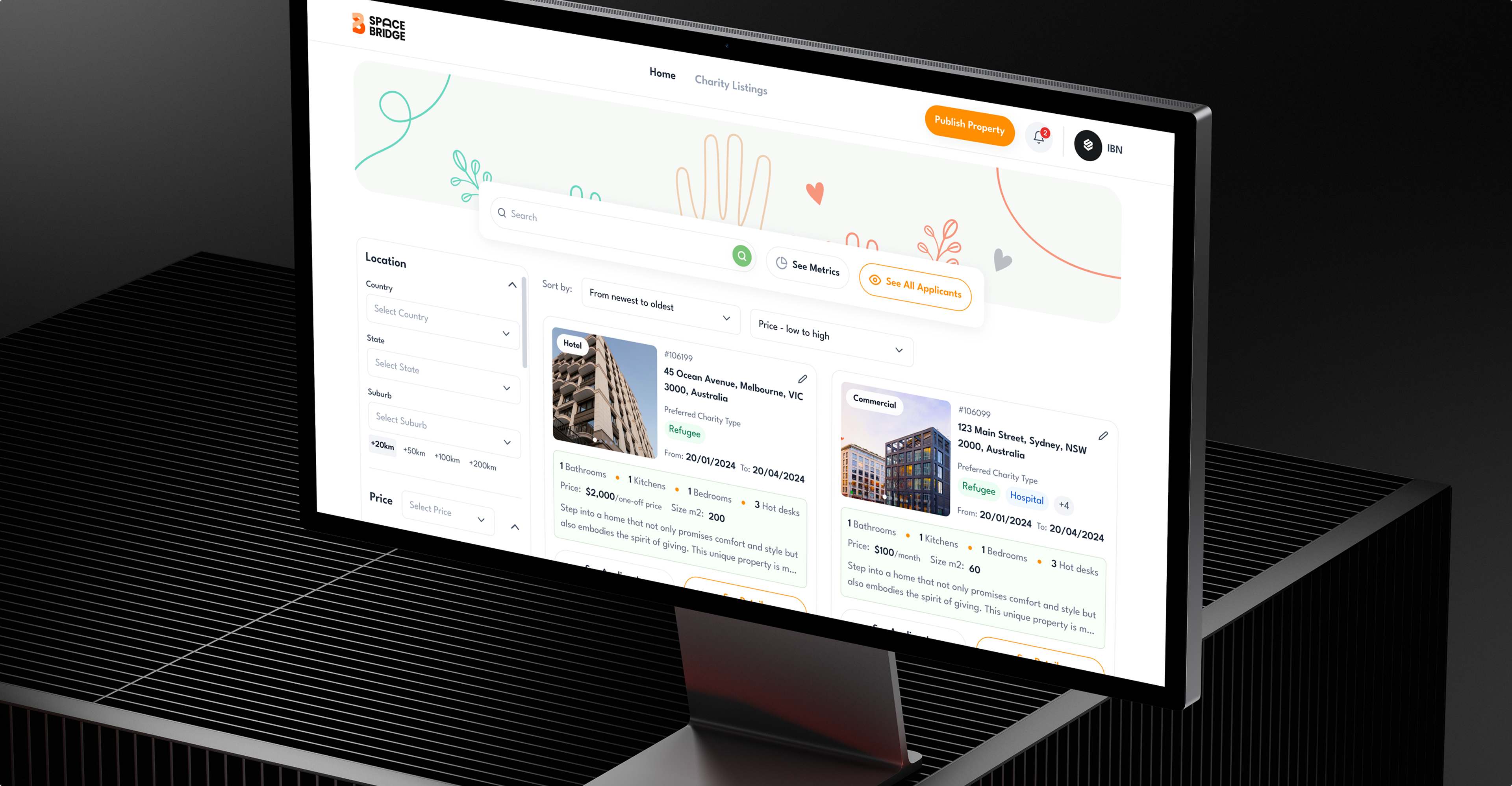 Example of Charity SaaS Platform UI