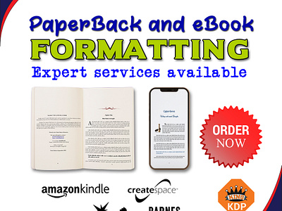 Book Formatting Services amazon kdp book cover book cover design branding design fix error illustration logo ui vector