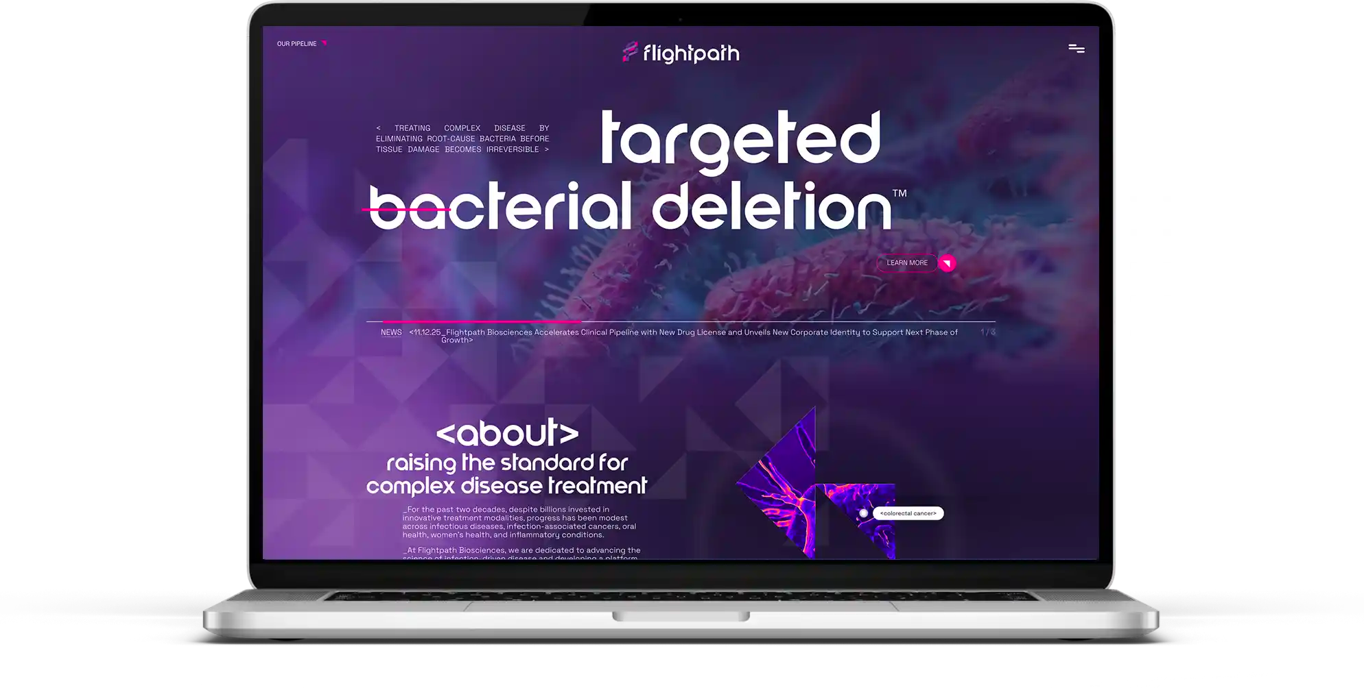 Web design for a Detroit-based clinical-stage biotech company