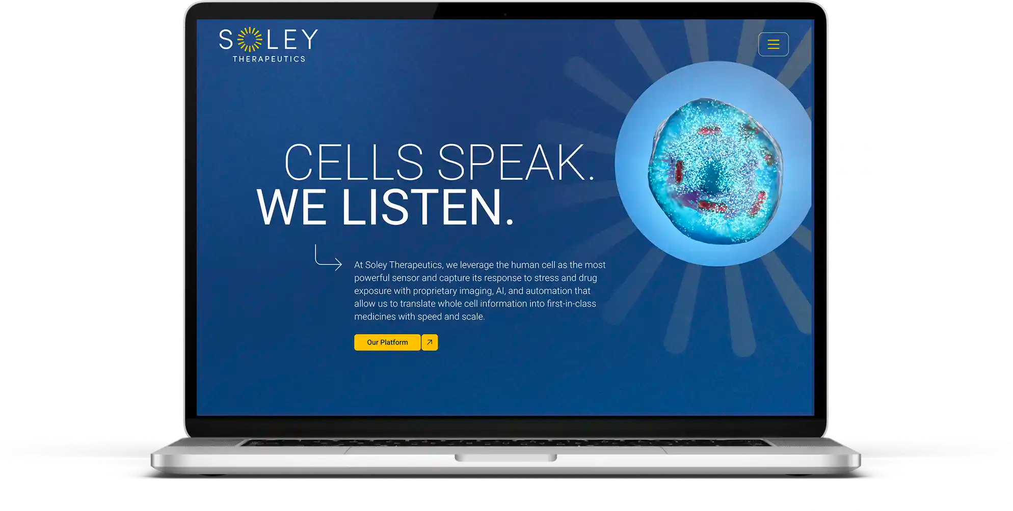 Web design for clinical stage therapeutics company in San Diego