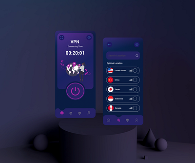 VPN service - Mobile app app branding design figma graphic design illustration prototypr typography ui ux xd