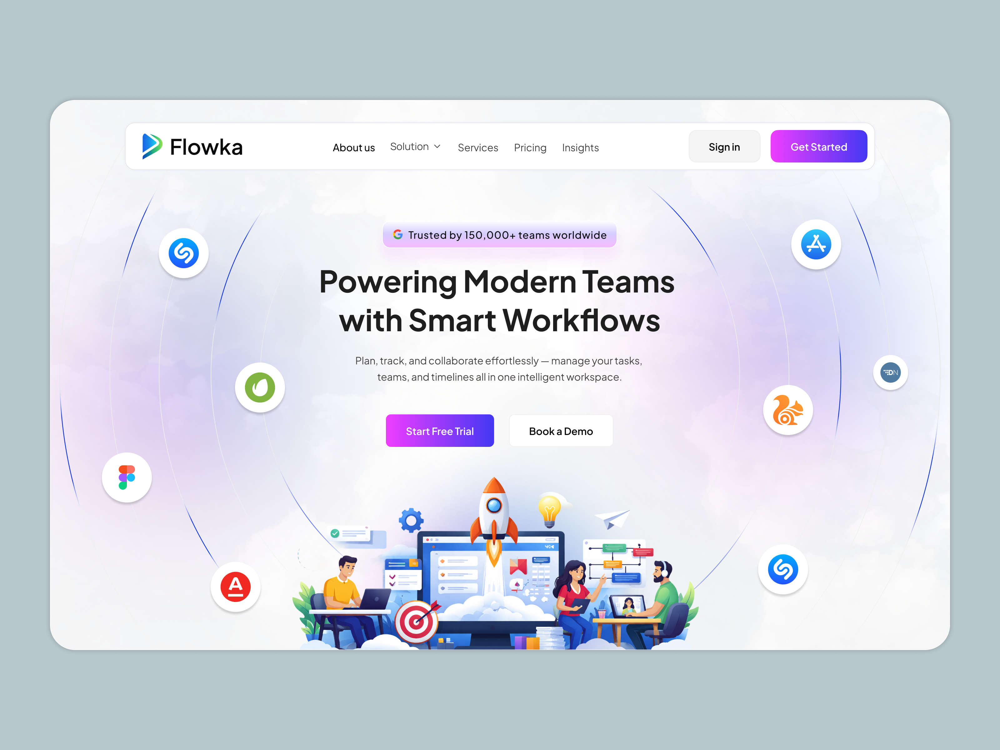 Project Management SaaS Landing Page dashboard ui digital product design landing page design minimal design modern ui productivity app project management saas landing page saas product saas website startup website task management team collaboration ui ux design user experience user interface web design web ui design web3 desing workflow automation