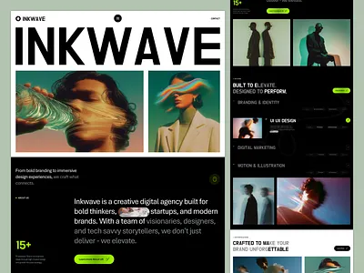 INKWAVE — Creative Agency Landing Page agency agency website branding creative agency design inspiration landing page design portfolio ui design ux design