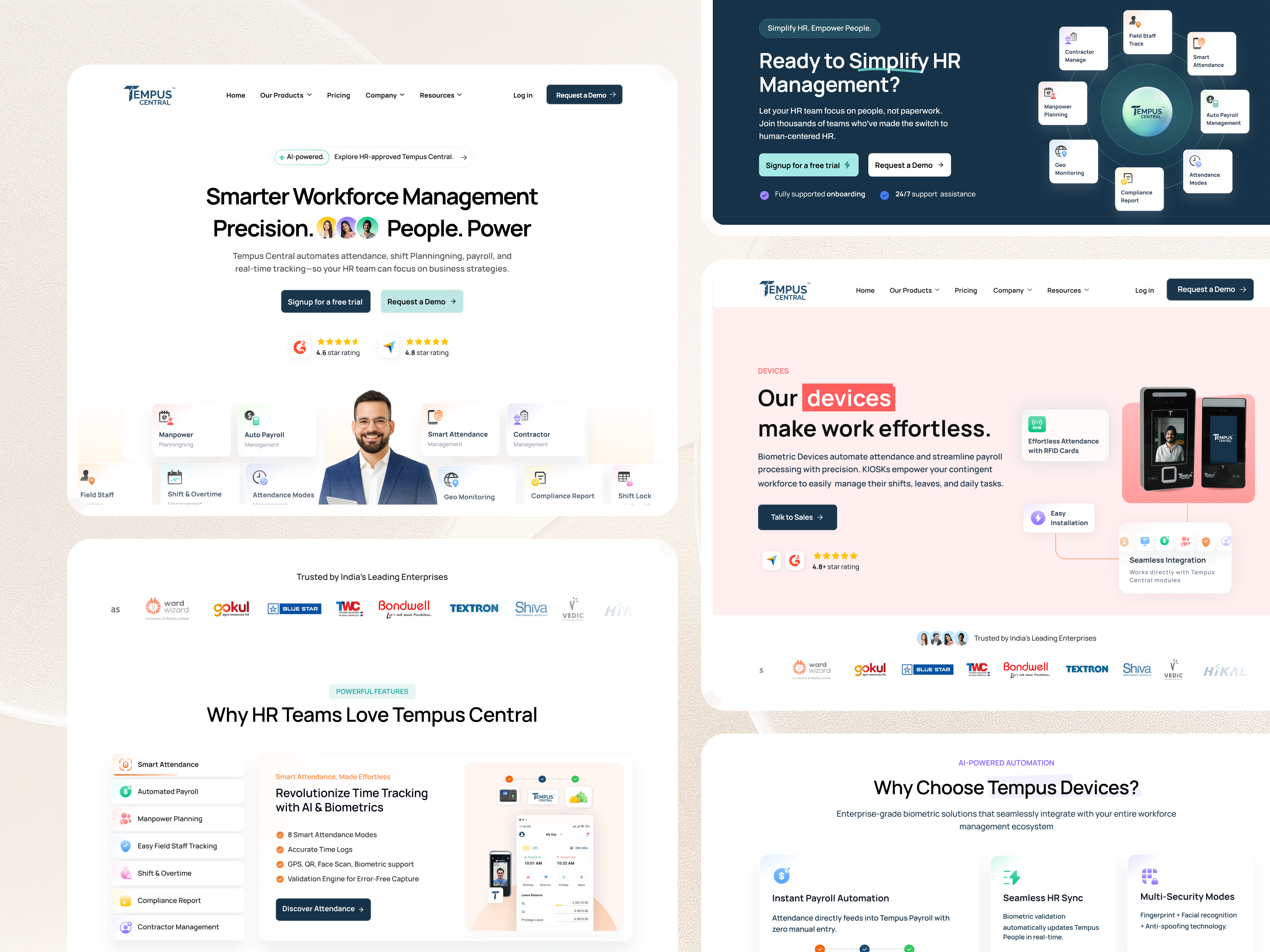 Tempus Central – HR & Workforce Management Website adobe illustrator design figma infographic landing page uiux uxui visual identity visualdesign web design website website design website development wordpress