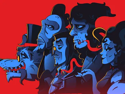 JAZZ BEASTS brideoffrankenstein cartoon character characterdesign cover creature dracula fantasy frankenstein halloween illustration monsters music vampire werewolf