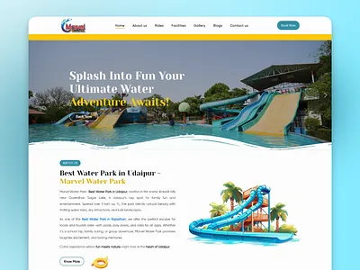 Waterpark Website Design - UI/UX Experience booking experience colorful design gradient ui responsive design ticket booking ui tourism website ui design user experience ux design waterpark website web design website design