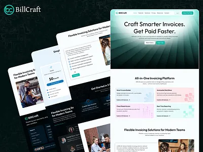 Modern Invoicing SaaS Landing Page UI Design business website creative design digital digital product fintech landing page modern product design professional responsive saas landing page saas product design startup startup saas ui ux web design