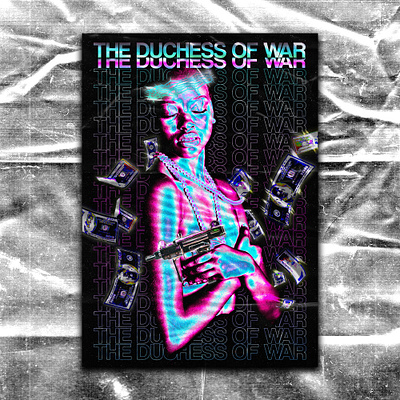 THE DUTCHESS OF WAR adobe adobephotoshop aesthetic design digital digital poster digital poster design edgy futuristic glitch glitchart illustration illustrator iridescent photoshop sci fi streetstyle urban wallart