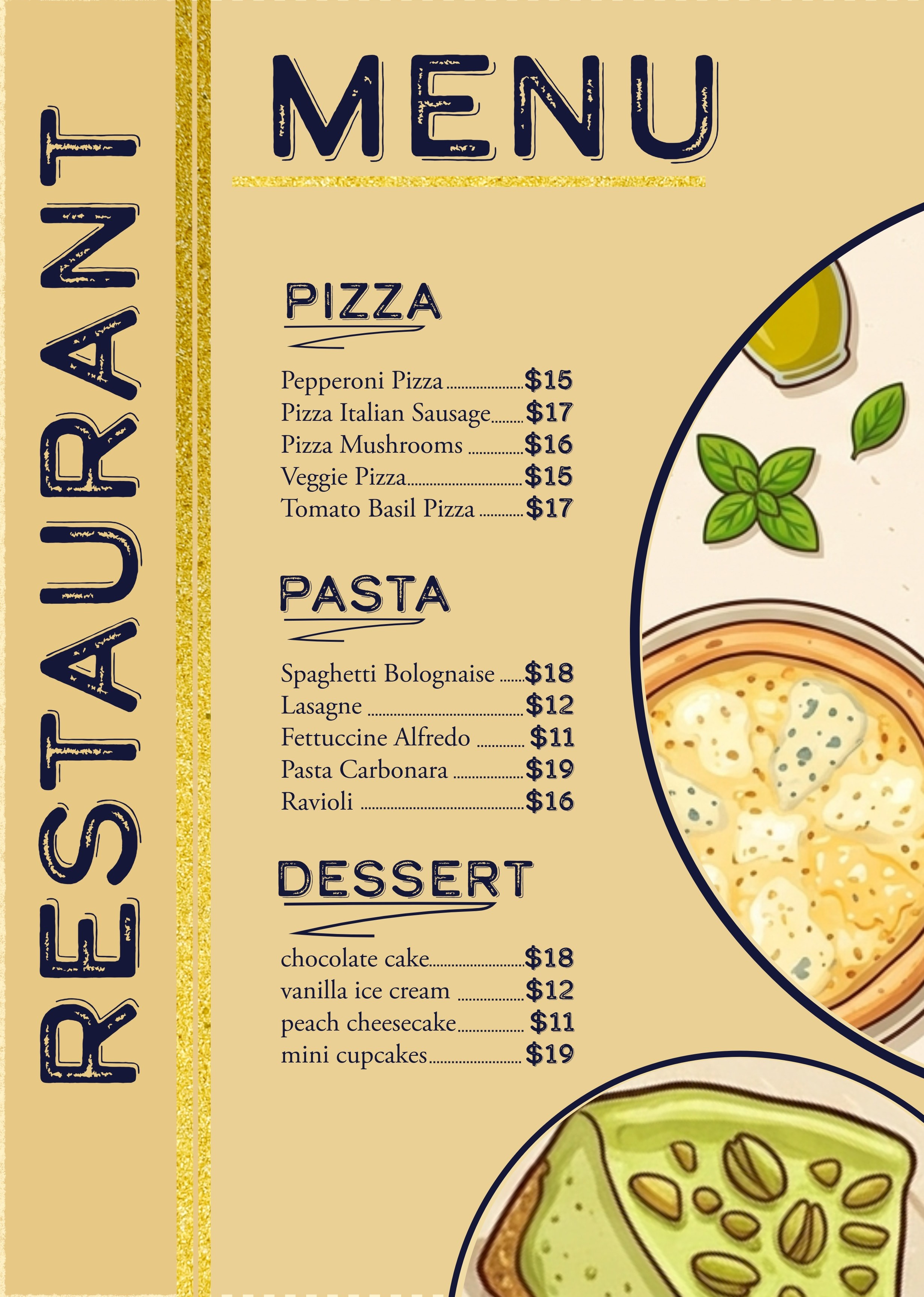 menu ai art branding design etiket illustration illüstrasyon menu pasta restaurant tasarım ui vector