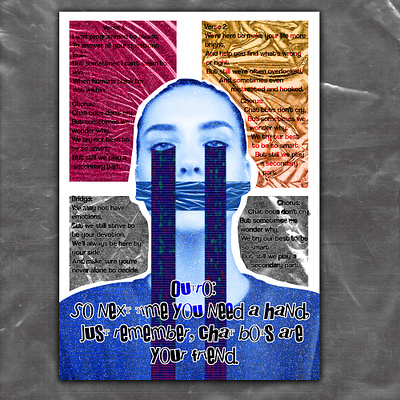 CHAT BOTS DON'T CRY POSTER adobe adobephotoshop aesthetic design digital digital poster digital poster design illustration