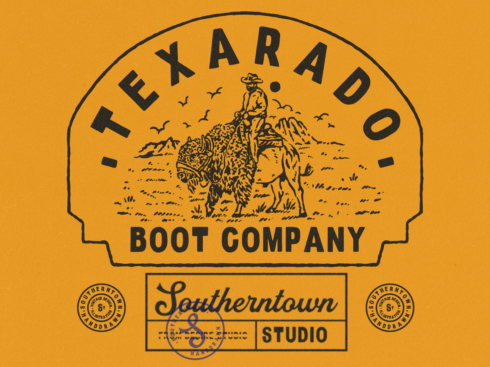 Another design concept for Texarado Boot Co. apparel design clothing brand clothing design cowboy illu illustration vintage western