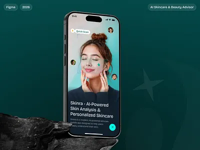 Skinra: Redefining AI-Powered Skincare Experience ai aiskincare app design beauty tech bricolagegrotesque dermetology app design figma health tech mobile design personalized beauty product design skinra ui ui design ux uxdesign uxinspiration