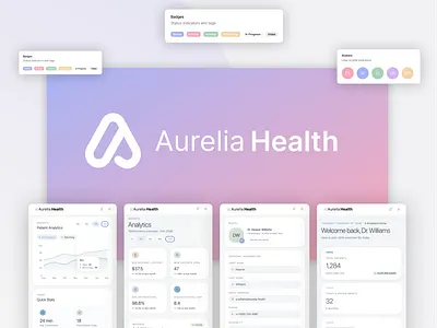Aurelia Health - Brand Identity brand identity clinic design design system graphic design health healthcare hospital layout logomark ui user interface