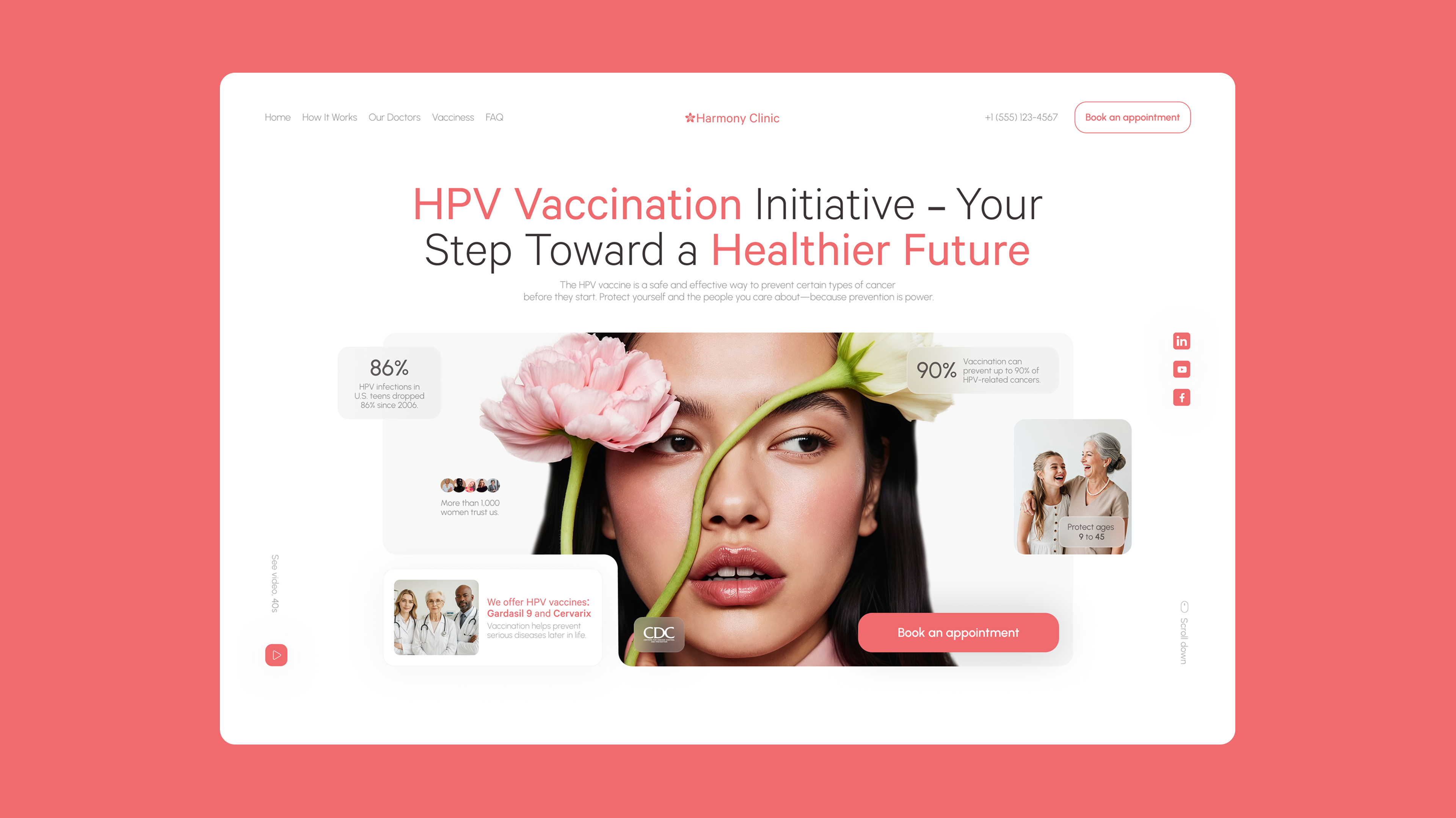 Medical Landing Page Concept 3d beauty clean design clinic website health app healthcare healthcare design healthcare ui illustration landing page medical medical website minimal modern product design saas ui design ux design web design wellness