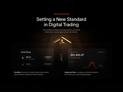 Cryptolink - 3D Feature Section 3d animation branding clean dark design digital graphic design illustration logo minimal orange ui website